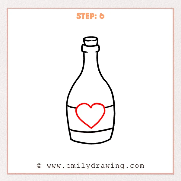 how to draw a wine bottle - Step 6